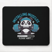 Tapis De Souris Panda Installation Muscles Veuillez Attendre Poids (Devant)