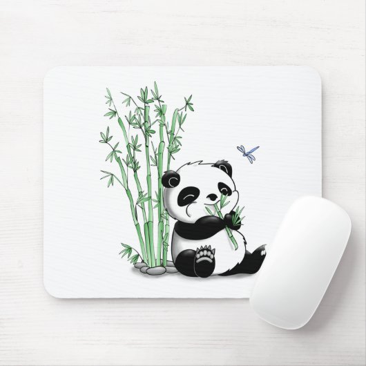 Tapis De Souris Panda mangeant le bambou (Avec souris)