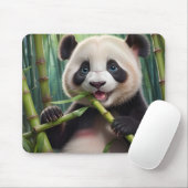 Tapis De Souris Panda Mignon Mangeant du Bambou (Avec souris)