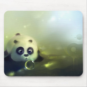 Tapis De Souris Panda mignon soufflant des bulles de Yin Yang
