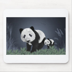 Tapis De Souris panda ours mignon animal câlin noir blanc doux
