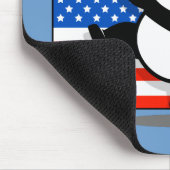 Tapis De Souris Panda patriotique avec le drapeau américain (Coin)