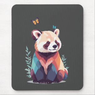 Tapis De Souris Panda rouge vectoriel peinture adorable animal amu