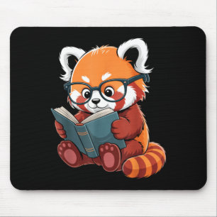 Tapis De Souris Panda roux lisant un livre lecteur animal mignon r