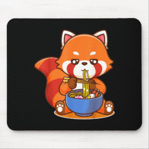 Tapis De Souris Panda roux mangeant de la soupe japonaise Ramen Zo