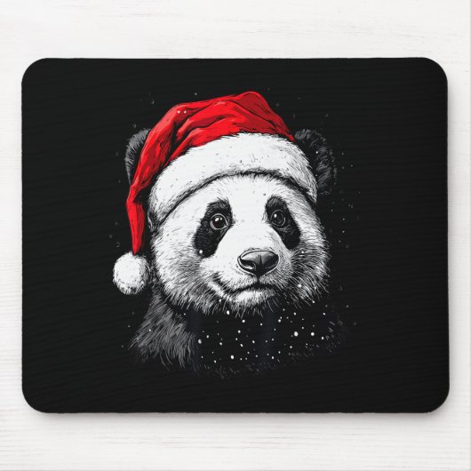 Tapis De Souris Panda Santa Hat Funny Panda Lovers Christmas Xmas (Devant)