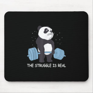Tapis De Souris Panda Struggle Est Véritable Ours Deadlift Gym Drô