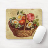 Tapis De Souris Panier à fleurs vintage Mousepad (Avec souris)
