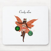 Tapis De Souris Panier à souris à fée de Noël africain-américain (Devant)