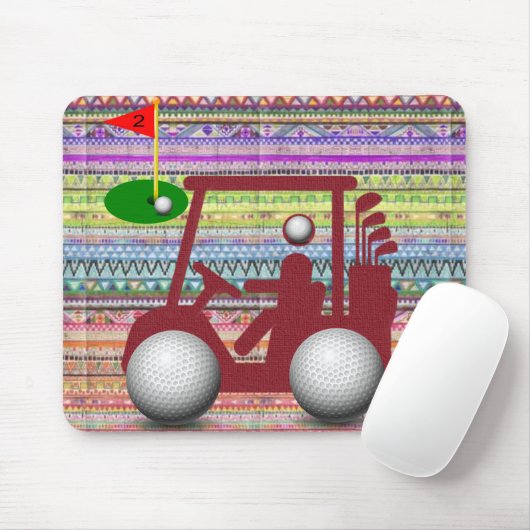 Tapis De Souris Panier à souris Golfer Golf Cart ! Panier de souri (Avec souris)