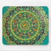 Tapis De Souris Panier à souris Mandala vert et or (Devant)