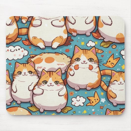 Tapis De Souris panier de chat mignon (Devant)