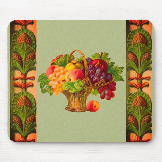 Tapis De Souris Panier de fruits d'art vintage (Devant)