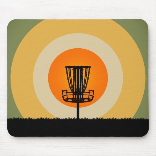 Tapis De Souris Panier de golf sur disque (Devant)