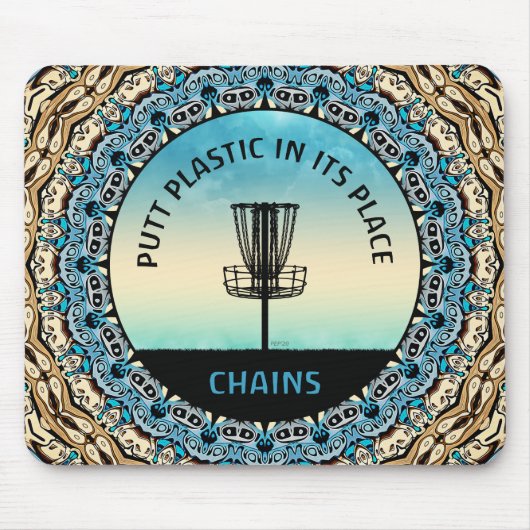 Tapis De Souris Panier de golf sur disque (Devant)