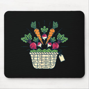 Tapis De Souris panier de légumes du marché des agriculteurs carot