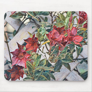 Tapis De Souris Panier de souris à fleurs d'art de style champêtre