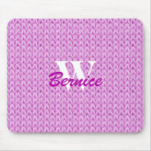 Tapis De Souris Panier de souris à texture rose avec monogramme (Devant)