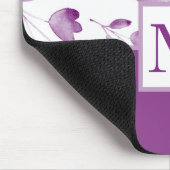 Tapis De Souris Panier de souris à tiges de fleurs d'aquarelle vio (Coin)