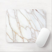 Tapis De Souris Panier de souris beige et Marbre blanc (Avec souris)