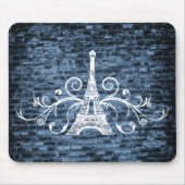 Tapis De Souris Panier de souris bleu Tour Eiffel (Devant)