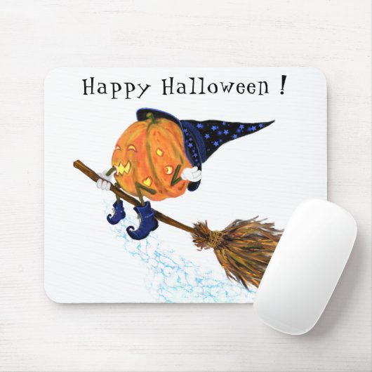 Tapis De Souris Panier de souris Citrouille de sorcière Halloween (Avec souris)