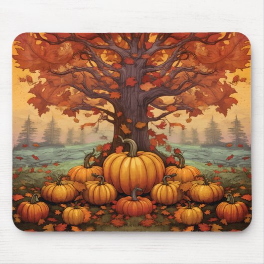 Tapis De Souris Panier de souris d'automne (Devant)