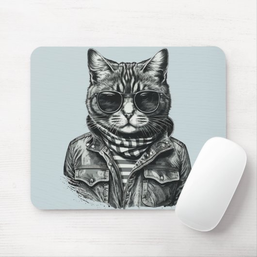 Tapis De Souris Panier de souris de chat cool (Avec souris)