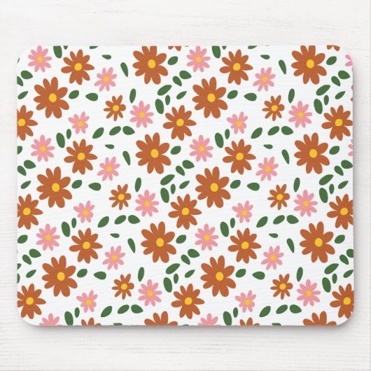 Tapis De Souris Panier de souris de patchs de fleurs (Devant)