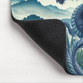 Tapis De Souris Panier de souris Dragon Bleu | Bureau Inspiré Par (Coin)