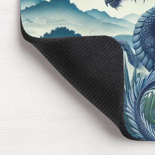 Tapis De Souris Panier de souris Dragon Bleu | Bureau Inspiré Par (Coin)