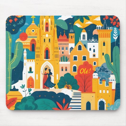 Tapis De Souris Panier de souris espagnol (Devant)