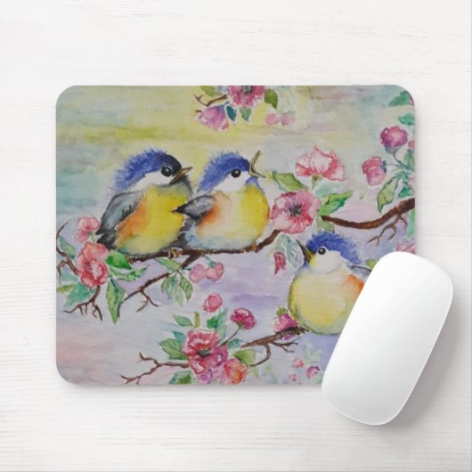 Tapis De Souris Panier de souris Little Sparrows (Avec souris)
