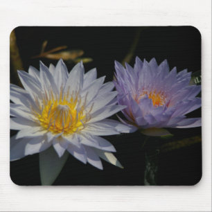 Tapis De Souris Panier de souris Lotus Nénuphar blanc et violet