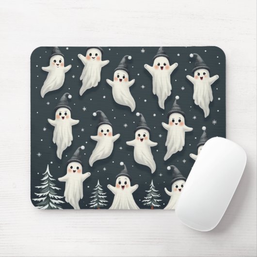 Tapis De Souris Panier de souris pour Motif d'hiver Ghost (Avec souris)