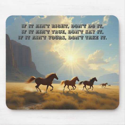 Tapis De Souris Panier de souris Proverbe Cowboy (Devant)