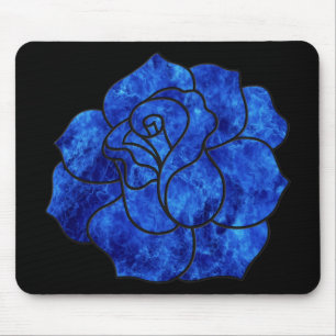 Tapis De Souris Panier de souris Rose feu bleu