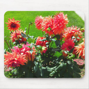 Tapis De Souris Panier de souris rouge orange dhalia