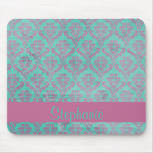 Tapis De Souris Panier de souris turquoise violet personnalisable