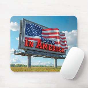 Tapis De Souris Panneau d'affichage Made In America Dans un champ 