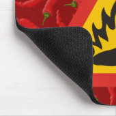 Tapis De Souris Panneau de danger de piment chaud (Coin)
