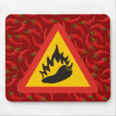 Tapis De Souris Panneau de danger de piment chaud (Devant)
