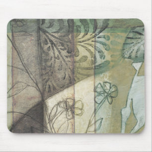 Tapis De Souris Panneau de jardin avec Feuilles, fleurs et herbe