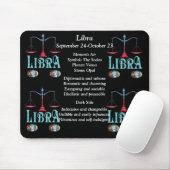 Tapis De Souris Panneau de naissance de Libra Zodiac Souris (Avec souris)