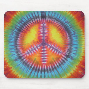 Tapis De Souris Panneau de Paix Arc-en-ciel Tie Dye Panier de sour
