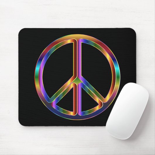 Tapis De Souris Panneau de Paix Chrome (Avec souris)
