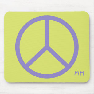 Tapis De Souris Panneau de Paix Coloré personnalisé monogramme mou