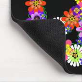 Tapis De Souris Panneau de paix Floral sur noir (Coin)