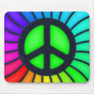 Tapis De Souris Panneau de paix Rainbow
