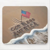 Tapis De Souris Panneau de plage God Bless America (Devant)